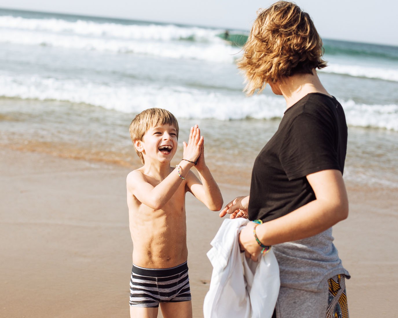 Reportaje fotos de familia en la playa de Bakio Vizcaya